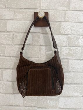 Y2K Mini Shoulder Bag vintage brown corduroy wallet built in card spot